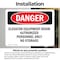 Signmission Elevator Equipment Room Authorized Personnel Danger Sign, Vinyl Decal, 10in W x 7in L, 2PK OS-2PACK-DS-D-710-L-2244 - alternate 6